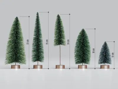 Miniature Christmas Trees - Decoration Set 1 3D model
