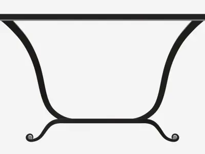 Art Deco Console Table Wooden 3D model