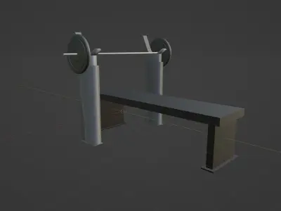 Bench for bench press 3D model