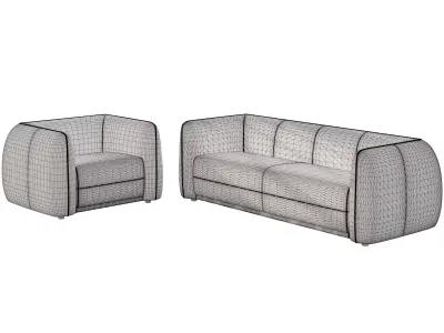 Montana Sofa - Contemporary Leather Seating Low-poly 3D model