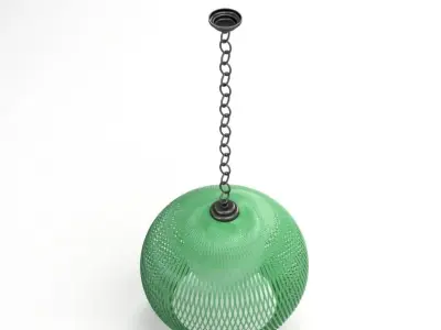 Mid-Century Woven Fiberglass Pendant Lights 3D model