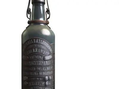 Steampunk Glass Bottle  Low-poly 3D model