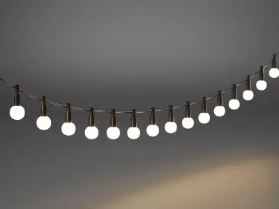 -Lightbulb Chain- Low-poly 3D model