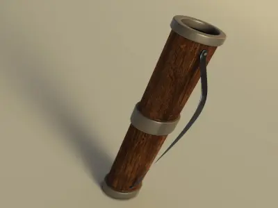 SPORT---ARCHERY---Quiver wooden pen Low-poly 3D model