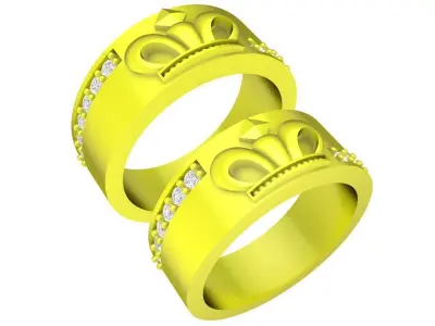 Luxury Crown Diamond Ring for Women 4293 3D print model