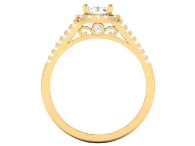 Real Diamond Round Shape Pure Design Ring 3D print model