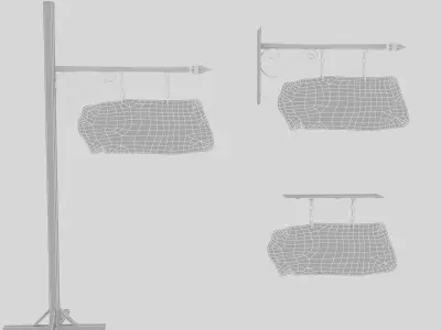 old stone exit sign 02 Low-poly 3D model