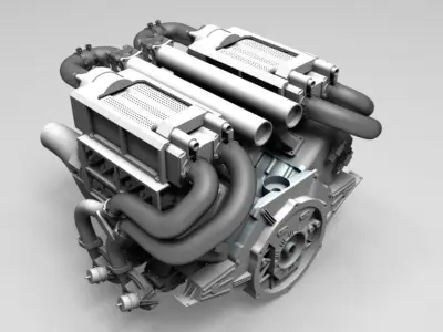 Bugatti W16 Engine 3D print model