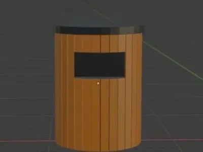 Low Poly Garbage Can 3D model Free low-poly 3D model