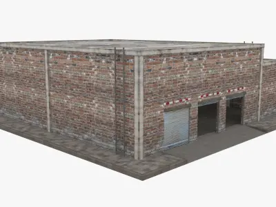 Garage Building Low-poly 3D model