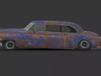 005 Abandoned Car - Cadillac 75 Low-poly 3D model