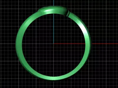 J alphabet baypass ring 3D print model
