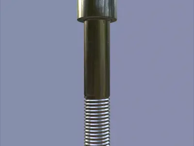 Steel Stained M12 Bolt Allen Cap with PBR 4K Textures 3D model