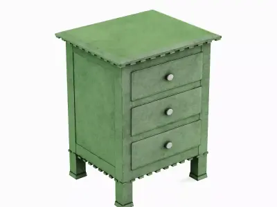 Old Wooden Dresser A 04 Low-poly 3D model