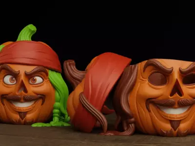 Jack Sparrow Pumpkin - Decor  and Candy Bowl Versions 3D print model