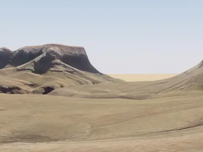 3D Desert Terrain Free low-poly 3D model