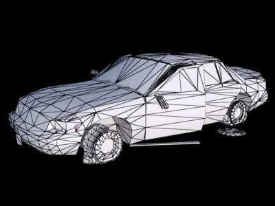 Burnt Out Car Low-poly 3D model