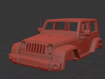 Jeep Wrangler Rubicon 2010 Body-READY TO PRINT Free 3D print model