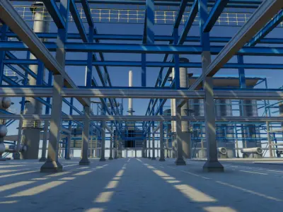 Refinery oil Low-poly 3D model