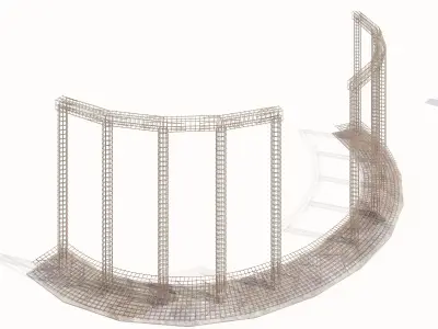 Details of strengthening scheme of the concrete arch Low-poly 3D model
