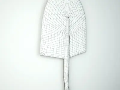 Vintage Natural Woven Straw Fan Wall Decor 3D model