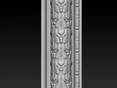 Oak Leaves Fireplace Mantel 3D model Free Sample Free 3D model