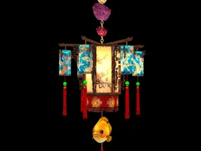 Chinese palace lantern 3D model 27