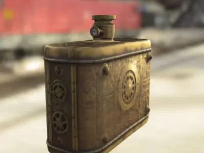 Steampunk Clockwork Flask Low-poly 3D model