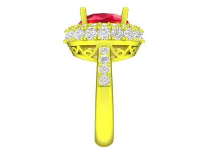 7392 luxury diamond oval halo fashion women ring 3D print model