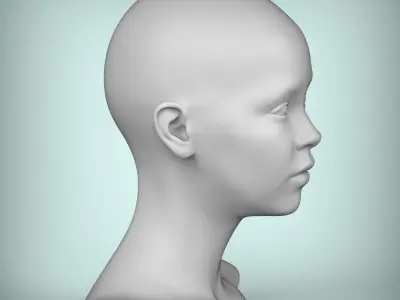 46 3D HEAD FACE FEMALE CHARACTER TEENAGER PORTRAIT 3D model