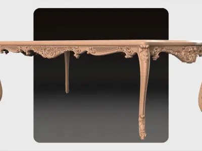 Carved table ornament for cnc 03 3D model