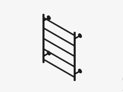 Towel Rail - Ladder - Luxury - Round - 550 - Round Plate Low-poly 3D model