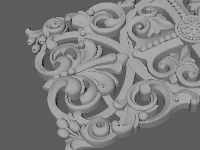 Central decor ornament for furniture 3D model 644