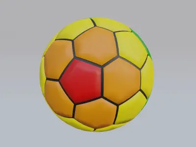  Rainbow Soccer Ball Low-poly 3D model