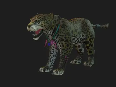 Jaguar Black Panther Low-poly 3D model