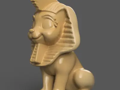Cute Pharaoh Cat 3D Model Fun Egyptian Decoration STL 3D print model purchase