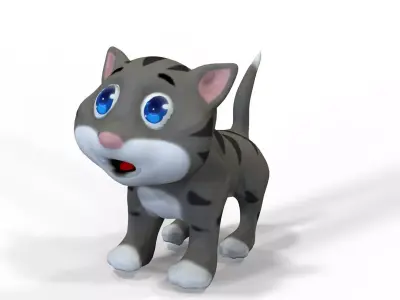 Cat Cartoon Low-poly 3D model get