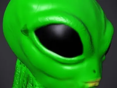 Alien Head Home Office Car Dashboard and Halloween Decoration 3D print model