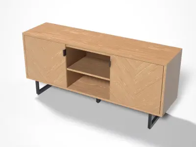 Navu media Cabinet oak veneer Low-poly 3D model