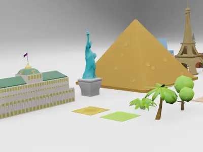 City 3D Models for Hyper Casual Games Free low-poly 3D model