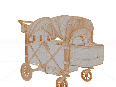 Kids Trolley Low-poly 3D model