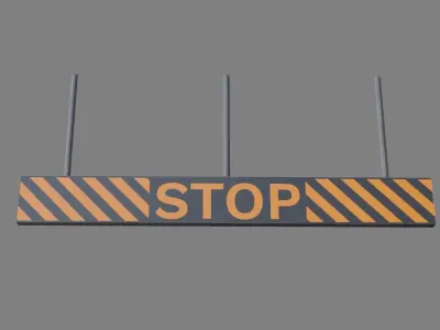Bowling stop sign Low-poly 3D model