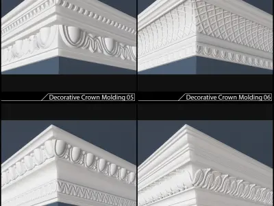 Crown molding collection for archviz 3D model