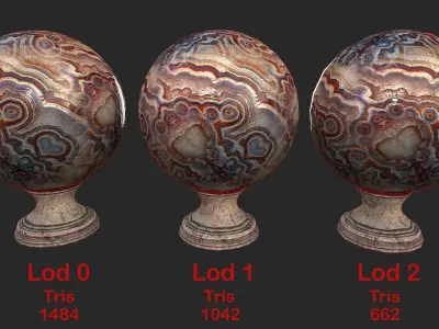 Fortune teller Mineral Crystal Ball Low-poly 3D model