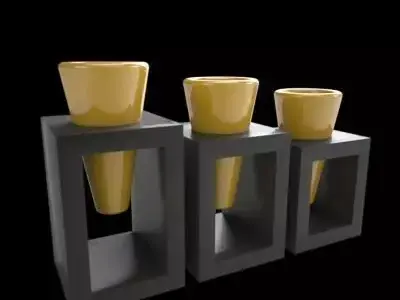 Three Vases 3D model