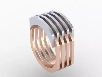Unisex ring for men and women with stylish design  3D print model