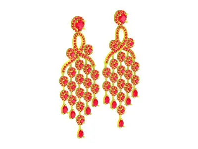 5834 luxury asian diamond earrings 3D print model