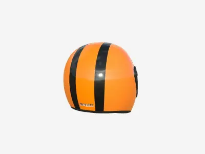 Cartoon Helmet Kart A09 Orange - Character Design Low-poly 3D model