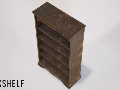 Bookshelf - gameready Low-poly 3D model