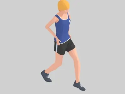 Run In Place  Exercise Woman Animation Low-poly 3D model